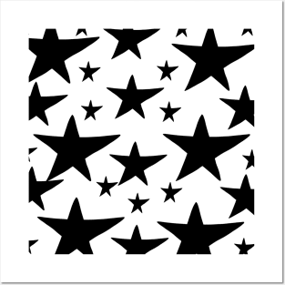 Black stars pattern Posters and Art